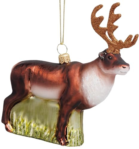 SIKORA Elch besondere Weihnachtskugel Glas Christbaumschmuck Deko Figur Weihnachten Anhänger Ornament - Meisterstücke - BS7013
