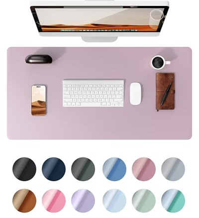 YSAGi Schreibtischunterlage, Großes Leder Mauspad 80x40cm, Graurosa | Premium Schreibunterlage, Rutschfeste Tischunterlage, Multifunktionales Mousepad Schreibtisch Zubehör für Büro & Homeoffice