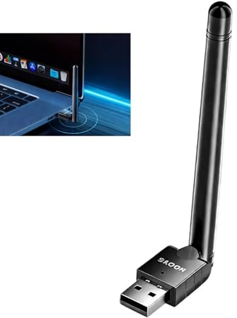 Adaptador Bluetooth 5.3 Antena, Bluetooth Largo Alcance USB Externa de Alta Ganancia, Conexión Estable, Compatible con Windows 11/10/8.1, Plug & Play para PC Laptop Auriculares Teclado Ratón Altavoz
