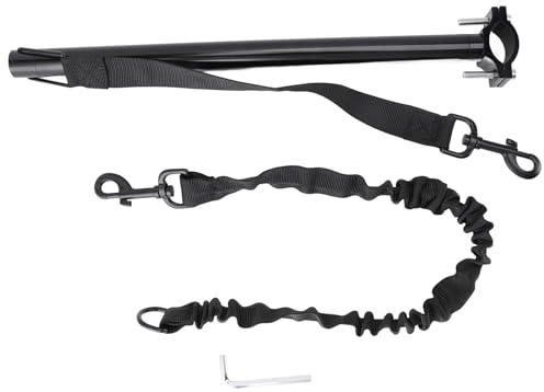Guinzaglio per cani da bicicletta, guinzaglio per passeggiate con cane in bici con ammortizzatore elastico, morsetto facile da installare per il tubo sella, guinzaglio per cani da
