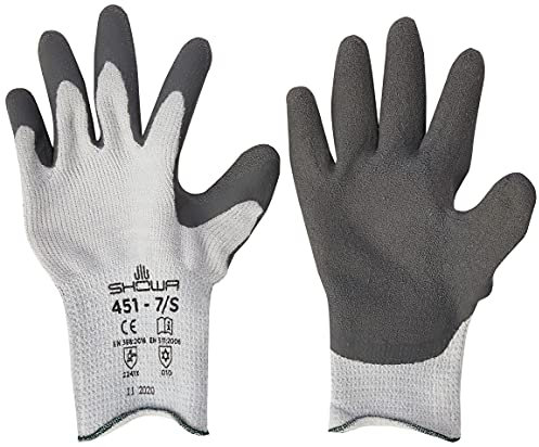 SHOWA 451, Latex – Beschichtung, Kälte, Grau / Dunkelgrau, 7/S