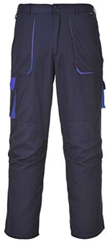 Portwest TX11 Texo Kontrast-Hose 2 Gesäßtaschen Elastischer Bund Doppelnaht | Marine, 3XL, UPF 40+, EN 14404, 40% Polyester, 60% Baumwolle, Knieschonertaschen, Klettverschluss