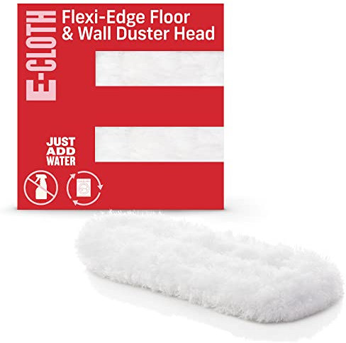 E-Cloth Flexi Edge Floor & Wall Duster Head Microfiber Cleaning Cloths, 17.5in x 6in, White