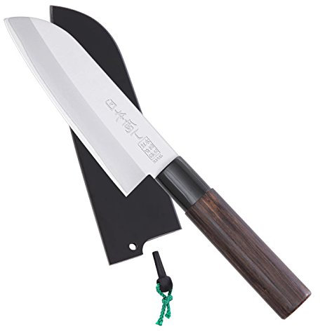 Saku Hocho mit Holzscheide, Santoku, Allzweckmesser