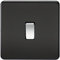 Knightsbridge SF2000MB Screwless 10 A 1-Gang 2 Way Switch, Matt Black with Chrome Rocker
