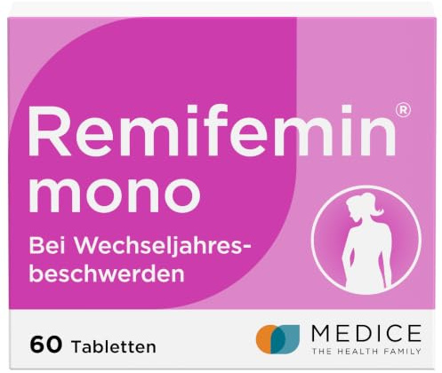Remifemin mono 60 Tabletten - Medikament für Wechseljahre - bei leichten bis mittleren Wechseljahresbeschwerden - hormonfrei - pflanzliches Arzneimittel