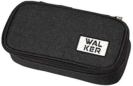 Walker 49257 080 - Federmappe mit Innenklappe, 20 Stiftschlaufen, Reißverschluss, Concept Black, ca. 21 x 10 x 6 cm, Schreibtisch-Organizer für Schreibwaren, Zeichen- und Büromaterialien