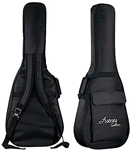 ele ELEOPTION Gitarrentasche Dichte Oxford Nylon Gig Bag Gepolsterte Gitarrentasche für Konzertgitarre Akustik- und Klassikgitarre Wasserdicht Stoßfest (Schwarz)