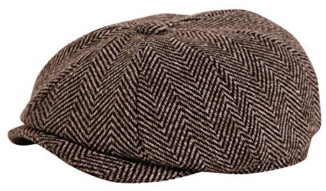 Gamble & Gunn Shelby Schirmmtze mit Knopf Oben, Tweed, Braun Gr. 59 cm, braun
