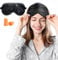 Viedouce Schlafmaske Seide Augenmaske,100% Hautfreundlich Frauen und Herren, Angenehme Schlafmaske,Ideal für Schlaf zu Hause Auf Reisen (Schwarz)