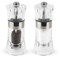 PEUGEOT - Oslo - Moulin à Poivre + Moulin à Sel 11 cm - Poivre Noir + Sel Gemme Inclus - Réglage Classique- En Acryl et Inox - Fabrication Française - Coloris transparent