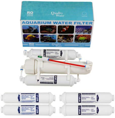 Aquarium UMKEHROSMOSEANLAGE DIRECTFLOW KOMPLETT WASSERFILTER Membrane 75GPD + ERSATZFILTERSET