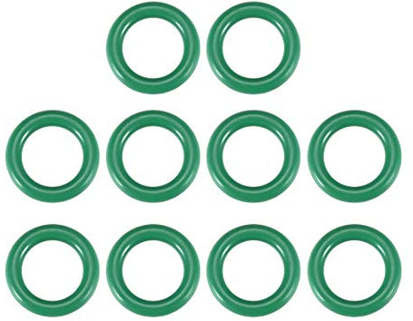 sourcing map O-Ringe aus Fluorkautschuk, 12 mm Außendurchmesser, 8 mm Innendurchmesser, 2 mm Breite, FKM-Dichtung für Maschinen, grün, 10 Stück