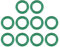 sourcing map O-Ringe aus Fluorkautschuk, 12 mm Außendurchmesser, 8 mm Innendurchmesser, 2 mm Breite, FKM-Dichtung für Maschinen, grün, 10 Stück