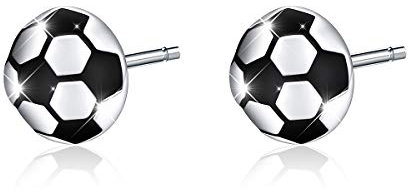 Muttertag Schmuck Ohrstecker für Männer Frauen Teen Mädchen 925 Sterling Silber Fußball Ohrringe (Fußball)