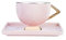 Karaca Art Deco Rosa 4 Teiliges Für 2 Personen Mochatassen-Espressotassen Set Kaffeetassen Set Untertasse, Robuste Mokkatasse, Dicker Trinkrand, Porzellan Espresso Set