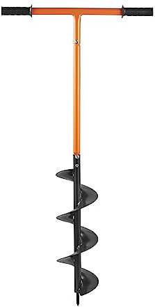 VonHaus Fence Post Auger – Manual Post Hole Digger for Gardening, Garden Flower Planting, Bulb Planting, Umbrellas, Ice, Mixing Fertilizer – 1050mm x 150mm