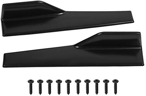 EVGATSAUTO 2 minigonne laterali per auto, minigonna laterale nera lucida universale con bilanciere divisore Winglet Diffusore canard