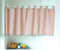 Yaland Elegant Schlaufenschal karo Gardine Karierte Küche Gardine Scheibengardine mit Kugeln-Kante Landhausstil Bistrogardine mit Raffhalter (HxB 40x140cm, pink) 1 Stück
