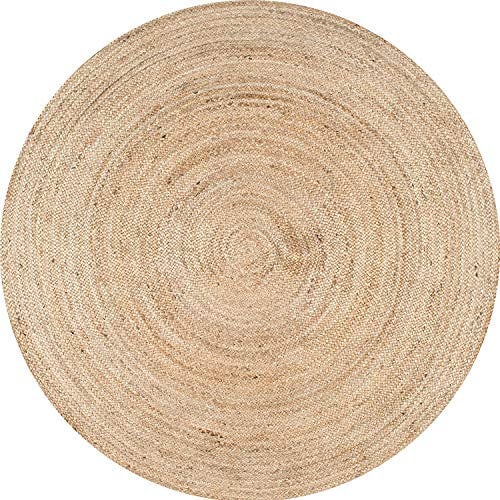 Ripaz Vogue -Hand Braided Natural Jute Rug Handmade Round Area Rug for Home Décor (90x90 cm)