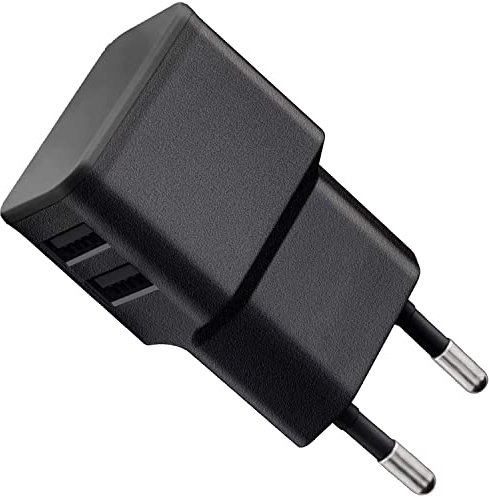 Wicked Chili Dual USB-Ladegerät kompatibel mit Sonos Roam, geeignet für 2 Roam oder 2X kabelloses Ladegerät, Dual USB Adapter, ersetzt 10W Netzteil für USB-A auf USB-C Kabel (2.4 A, 12W) schwarz