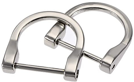 sourcing map 29mm (1,14) U Forme Fer Cheval Anneaux en D Visser Manille Boucle pour Bricolage Artisanat Argenté 4pcs