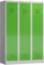Lüllmann 3er Spind Spindschrank 3 Abteile mit S/W-Trennung 180x120x50cm (RAL 7035/6018 lichtgrau/gelbgrün)