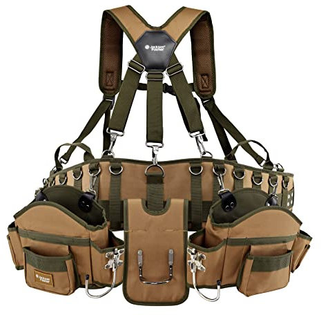 JACKSON PALMER Professional Tool Belt - Tan & Green (Comfort Rig Tan & Green)