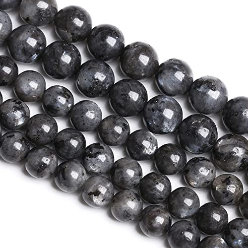 8MM 45PCS Natural Stone Black Labradorite Beads for Jewelry Making DIY Bracelet Energy Crystal Healing Power