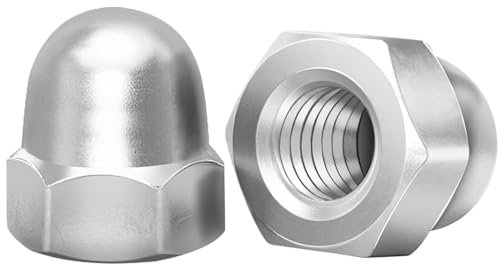 10 Stück Hutmuttern M5 Edelstahl Kappenmuttern, Leryati M5 Muttern DIN1587 Sechskant-Hutmuttern hohe Form A2 V2A Hutmutter, Hutmuttern für Schrauben, Mutter Gewindestange & Gewindebolzen
