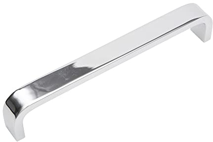 Decoranddecor Sable D Shaped Aluminium Kitchen Cabinet Pull Handles (160mm Hole Center, Polished Chrome)