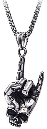 Women Necklaces Sign Language I Love You Pendant Necklace Sign Language Silver Plated Jewelry Gifts For Men And Women Berserk Necklace (Silver, One Size)