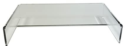 EH Design Monitorerhöhung aus Acryl, Schreibtisch, Transparent, Laptop, Monitor Ständer,Monitor Erhöhung, Computer, Drucker, TV (10cm / 40cm / 20cm)