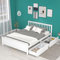 Banemi Bett 140X200 mit Stauraum Holz, Bettgestell Weiß Massivholz Doppelbett mit Schubladen Zur Aufbewahrung und Rahmen aus Kiefernholz Bett Schlafzimmer