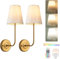 PASSICA DECOR Battery Operated Wall Light Set of 2, Rechargeable Wall Lights with Dimmable Bulb, 15 Colors and Remote Control, Wireless Sconces for Bedroom, Living Room