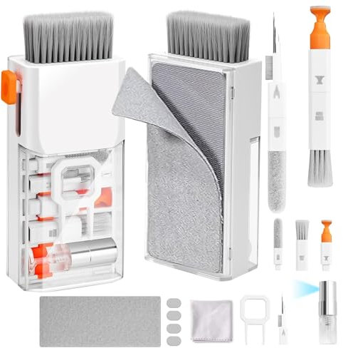 Reinigungsset für iPhone, 20-in-1 Multi-Tool AirPods Reinigungsset, Handy-Reinigungsset mit Gebläse und Bildschirm-Reinigern für Ladeanschluss, Kopfhörer, iPad, Laptop, Computer, Tastatur und Kamera