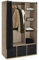 IDMarket - Kleiderschrank Diane 105 x 50 x 172 cm Buche mit Regalen + Aufbewahrungsboxen + Vorhang Schwarz