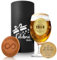Celebration Gallery Bicchieri da birra 1964, regali di compleanno personalizzati, tazza personalizzata con sottobicchiere in legno, 400 ml, regali di birra, tazze in vetro per uso alimentare, da uomo,