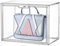 TOWEBOORY Clear Stackable Plastic Storage Bins with Magnetic Attraction Lid, Dustproof Book & Cosmetic Display Cases Handbag Storage Organizer Shoe Box for Clutch Wallet Book Toys(36*22*27cm)
