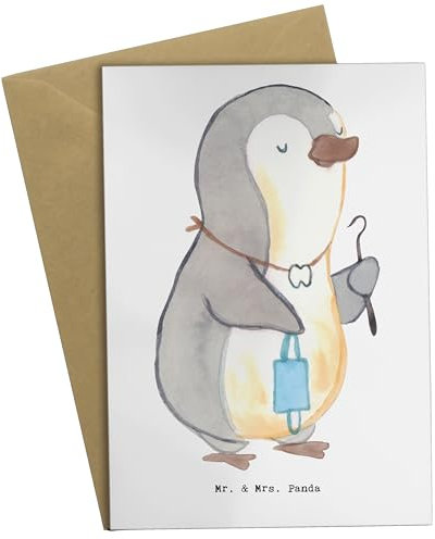 Mr. & Mrs. Panda Glückwunschkarte Zahnarzt Herz - Geschenk, weihnachtskarten, einladungskarten, dankeskarten, hochzeitskarten, Grußkarten