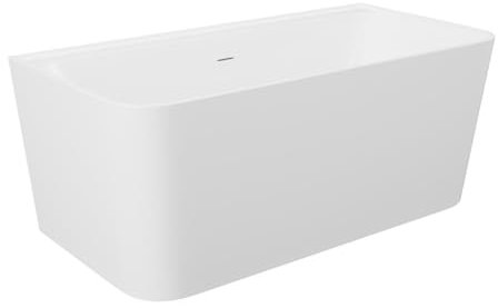 Vente-unique - Halb freistehende Badewanne rechteckig - 216 L - 150 x 75 x 60 cm - Acryl - WeiÃ Â ÂÂ Ã Â ÂÂ glÃ Â ÂÂ Ã Â ¤nzend - ATESA