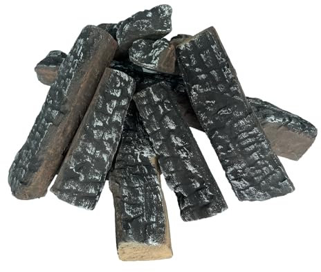 8 leña de gas, leña simulada, leña de cerámica, para interiores y exteriores, chimeneas de gas, ventiladas, eléctricas, etanol, insertos de gel