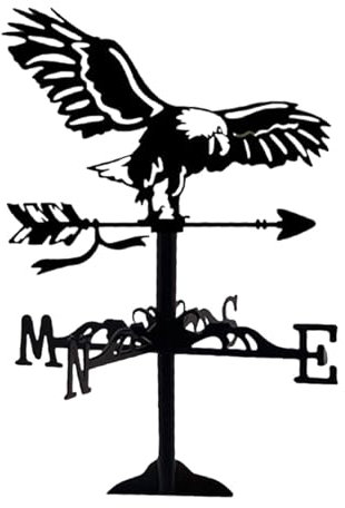 MagiDeal Veleta de Metal para Clima, Silueta Vintage, Veleta de Viento para cabaña, decoración de jardín al Aire Libre, águila