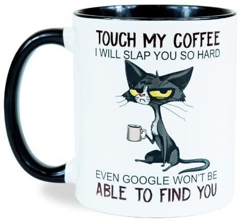 MUGEMS Touch My Coffee Rude Funny Mugs for Men and Women Sarcastic Slogan Gifts Adult Humour Rude Gift Cup Joke Mug Secret Santa Gift Christmas Birthday Dad