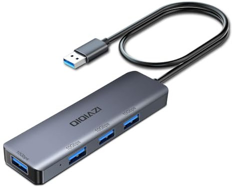 USB Hub 3.2 10Gbps, USB 3.2 Gen2 Adapter mit 4*USB A 3.2 Ports, Multiport Splitter aus Aluminium mit 100cm Kabel für Mac mini, iMac, Laptop, Desktop usw