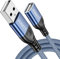 XGMATT USB Verlängerung Kabel 10M,USB 2.0 Verlängerungskabel A Stecker auf A Buchse mit eleganten Alluminiumsteckern Nylon Stoffmantel für Kartenlesegerät,Tastatur, Drucker,PS VR, Kamera,Blau