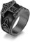TYMONT Viking Thor's Hammer Edelstahlring, Herren Retro Nordische Mythologie Keltischer Knoten Odin Thor's Hammer Ring,Schwarz,13
