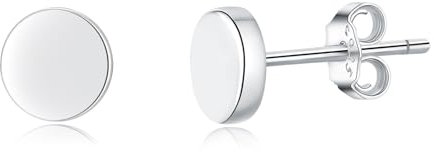 Loutade Ohrstecker Silber 925, Silber Kreis Ohrstecker für Damen Mädchen Männer, Hypoallergen Kleine Silber Ohrringe Stecker, Unisex Knorpel Schlafen Silber Damen Ohrstecker Rund Flach Ohrringe