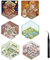 6 Sets 3D Sticker Scene, Sticker Maker, Sticker Scene, DIY 3D House Stickers, DIY Your Bibliothek, Supermarkt, Camping, Fun DIY Stickers Scene, Fun DIY Stacking Scene Stickers (Mit Pinzette) ﻿