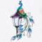 Coopers of Stortford - Peacock Wall Art with Solar Light - Colourful Pressed Metal Design - Shimmering Paint Finish - Solar-Powered LED Night Light - No Wires or Running Costs - Integral Hanging Hook
